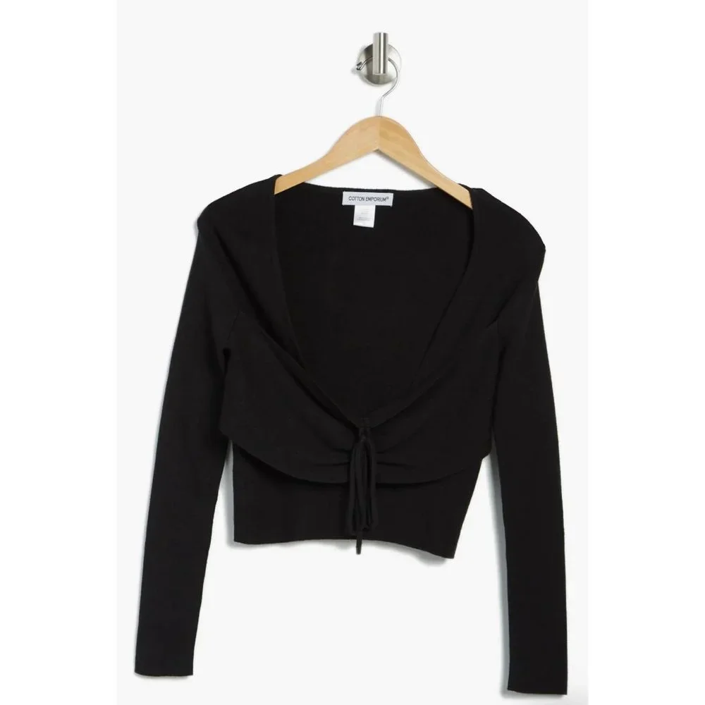 COTTON EMPORIUM Corset Sweater In Black NEW - Picture 3 of 3